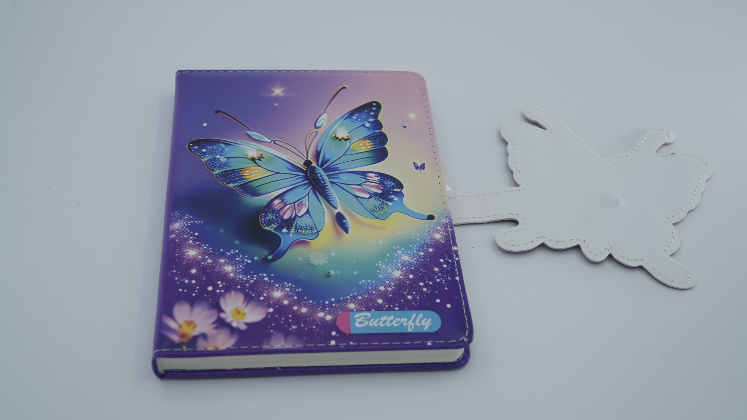 Butterfly(Kelebek) Tokalı Mor Çizgili Defter (17.5x12.5cm – 96 sf) - Görsel 5