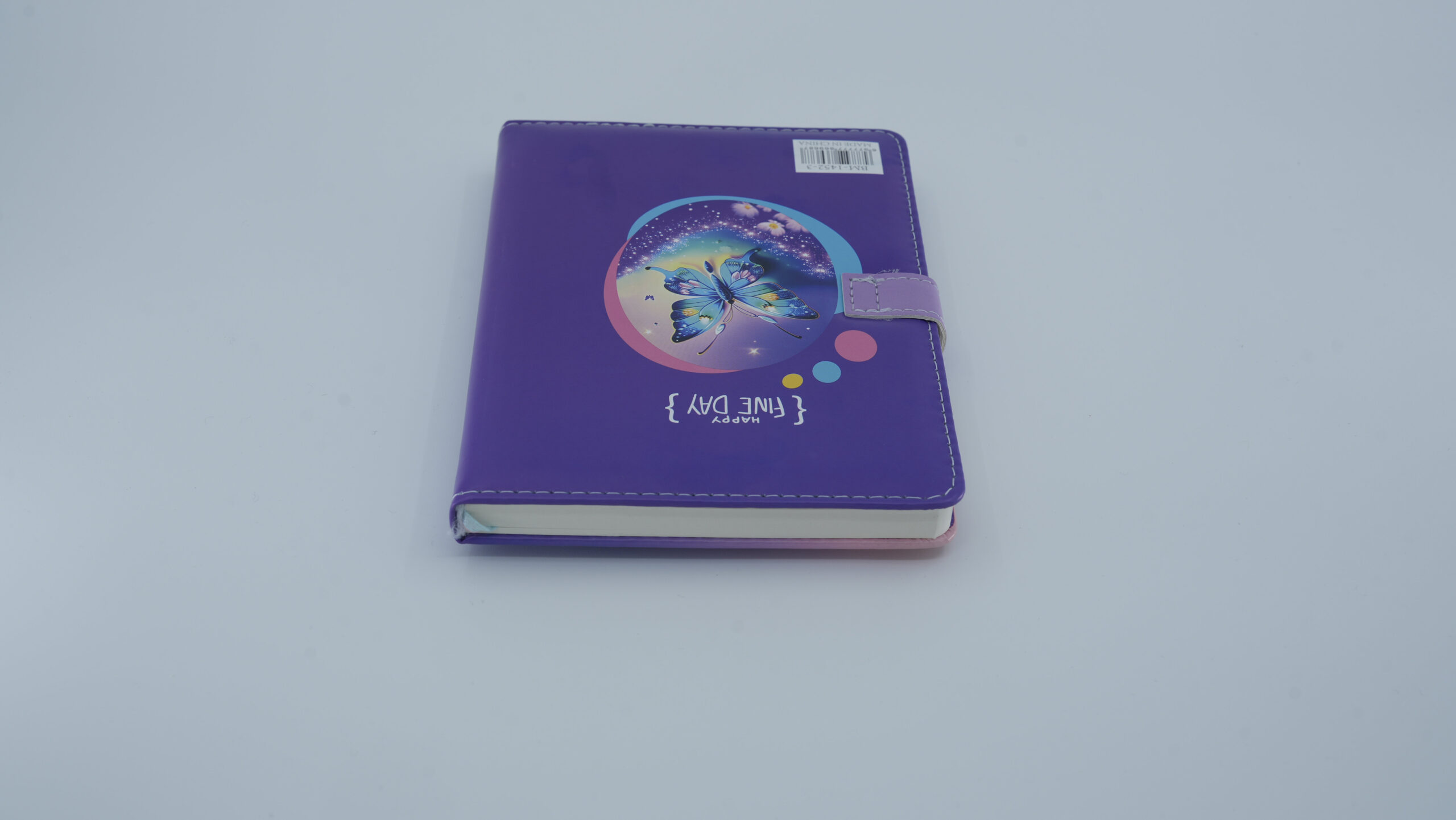 Butterfly(Kelebek) Tokalı Mor Çizgili Defter (17.5x12.5cm – 96 sf) - Görsel 2